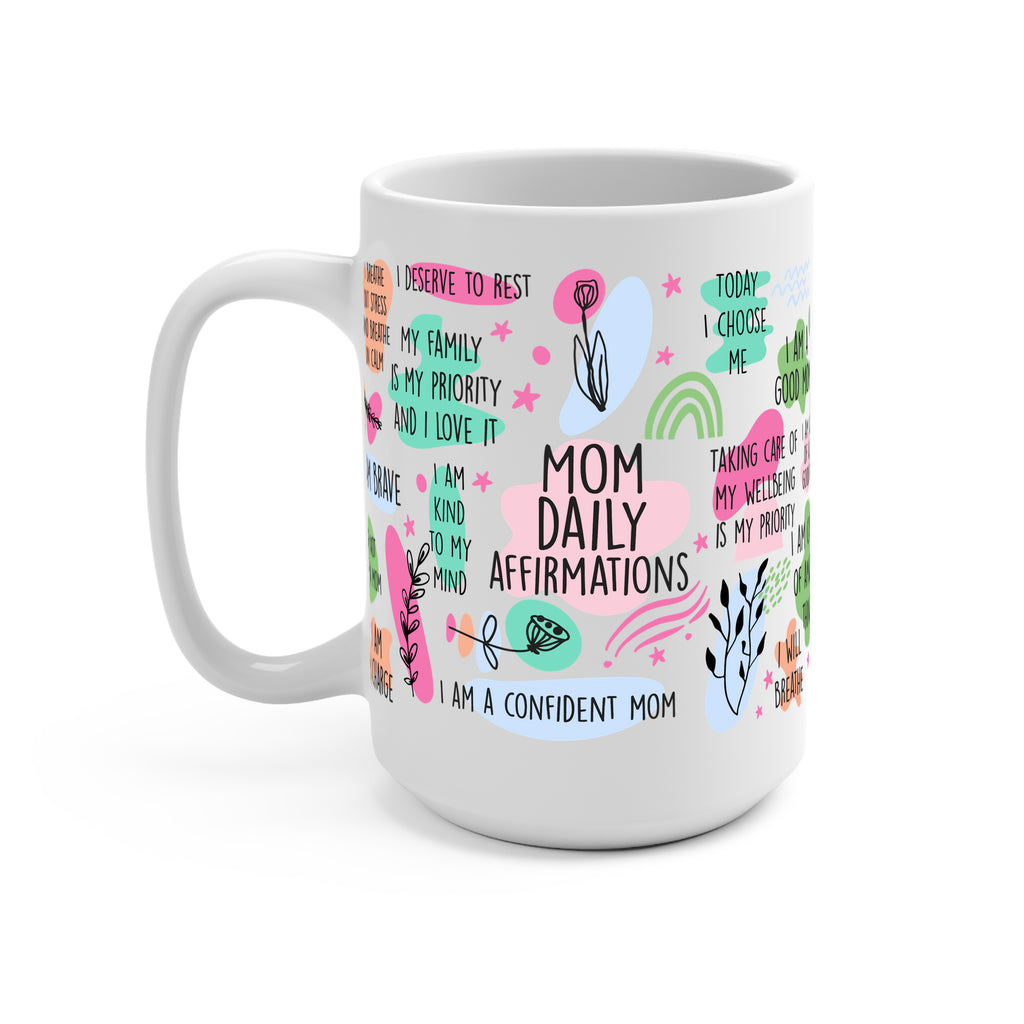 Mom Daily Affirmations Glass Cup, Mug & Tumbler with Lid and Straw