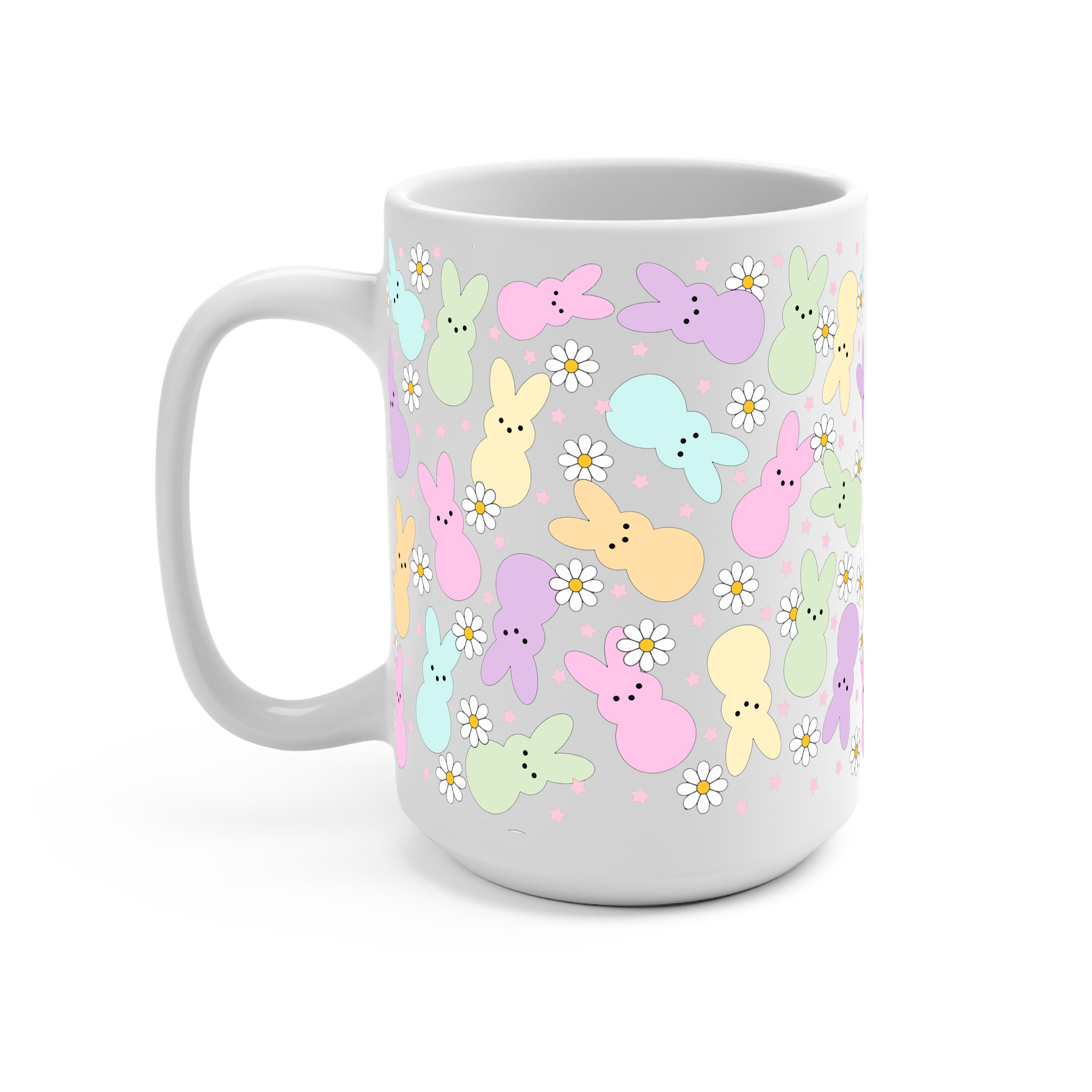 Pastel Easter Bunny Glass Cup, Mug & Tumbler with Lid and Straw