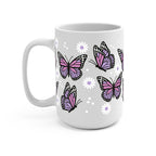 Butterfly Daisy Glass Cup, Mug & Tumbler with Lid and Straw