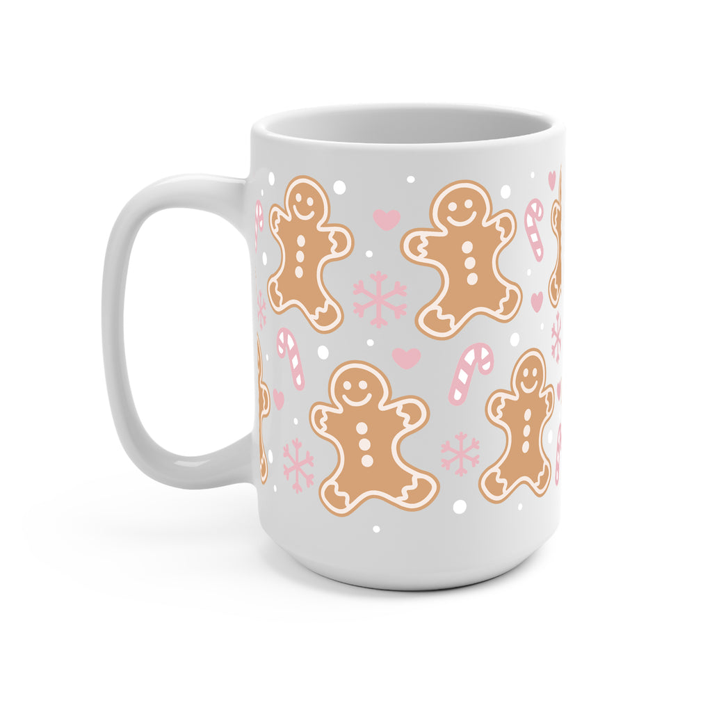Pink Gingerbread Christmas Glass Cup, Mug & Tumbler with Lid and Straw