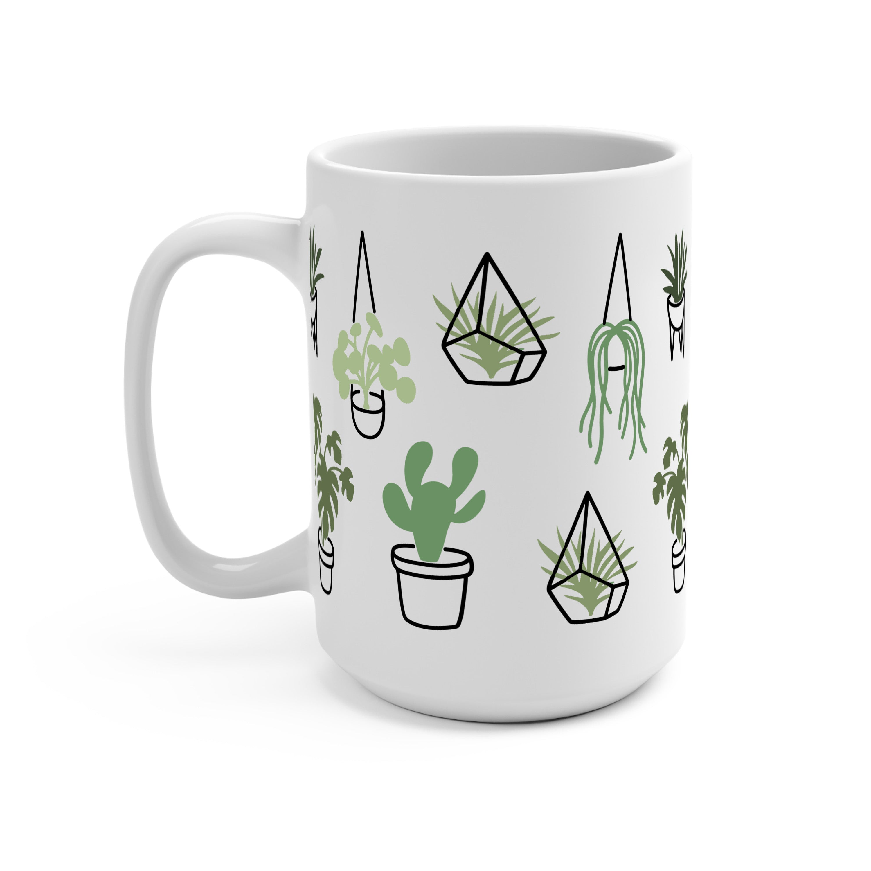 Botanical Greenery Plant Lover Glass Cup, Mug & Tumbler with Lid and Straw