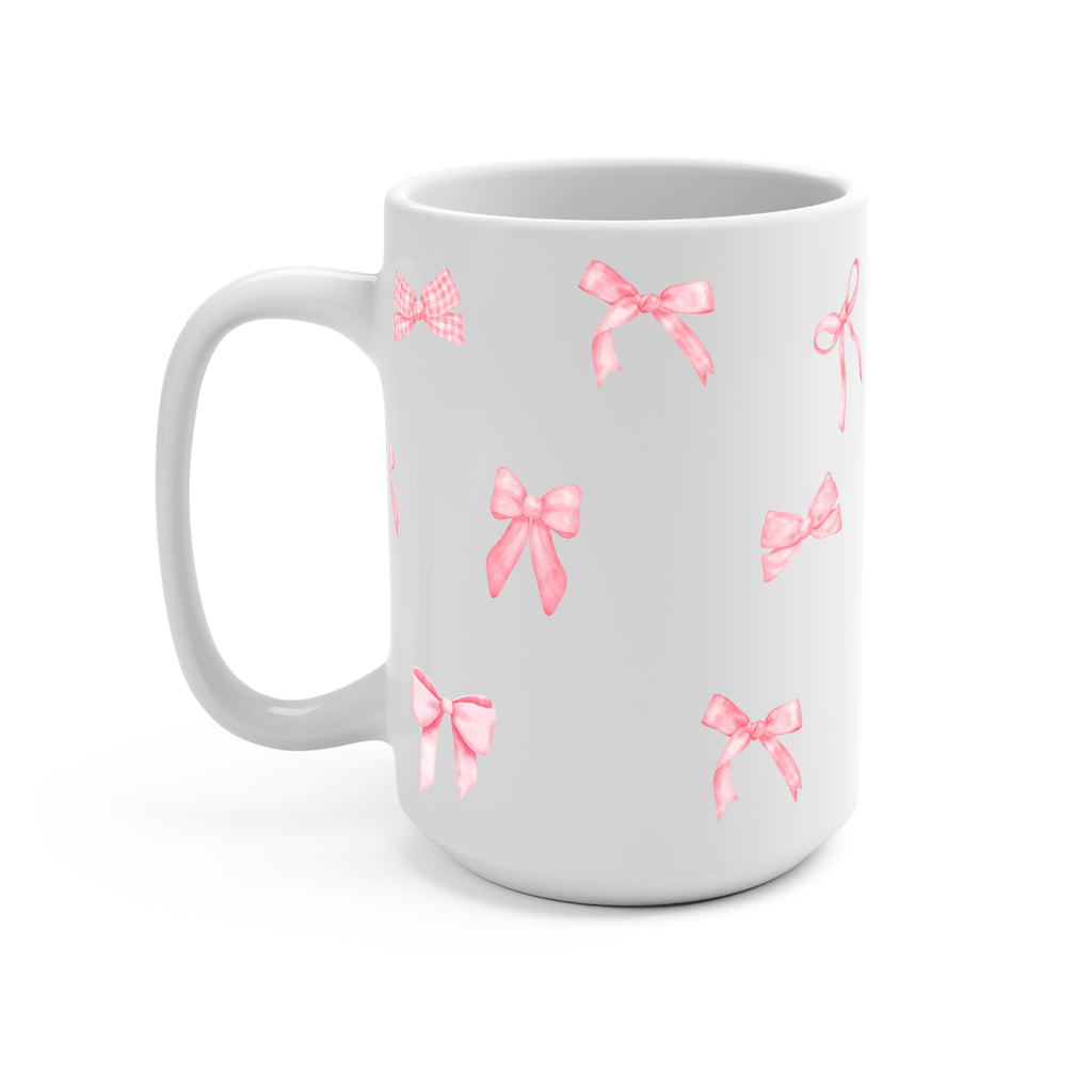 Coquette Pink Bow Glass Cup, Mug & Tumbler with Lid and Straw