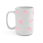 Coquette Pink Bow Glass Cup, Mug & Tumbler with Lid and Straw