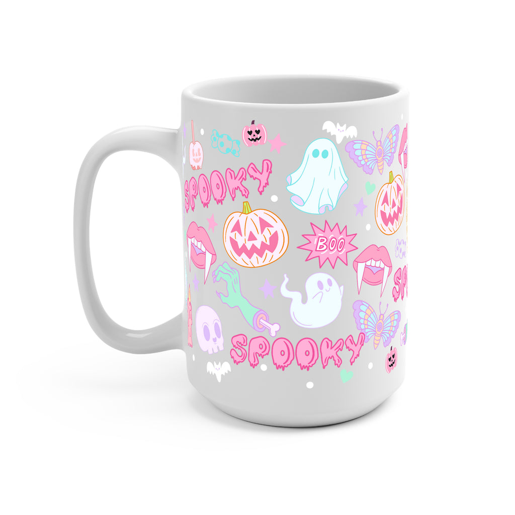 Pastel Pink Halloween Glass Cup, Mug & Tumbler with Lid and Straw