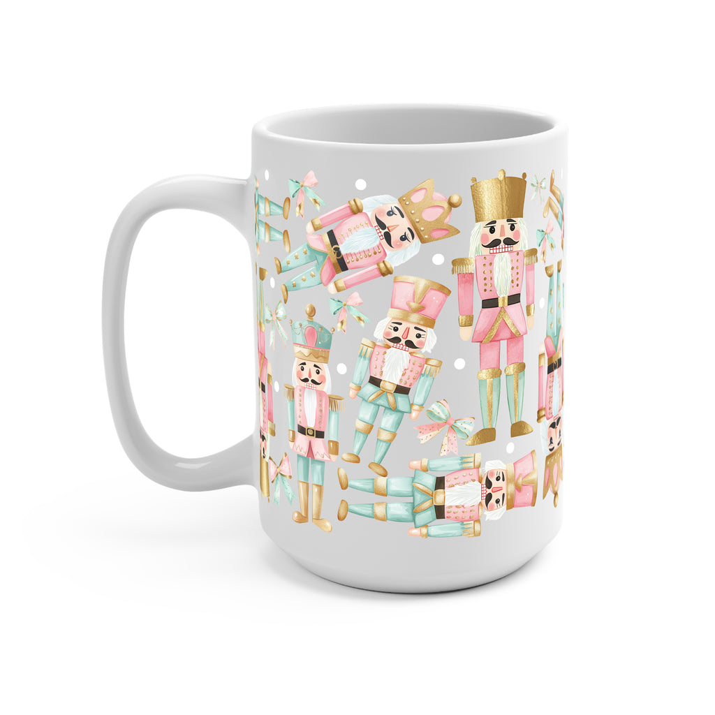 Pink Nutcracker Christmas Glass Cup, Mug & Tumbler with Lid and Straw