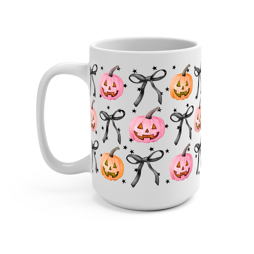 Halloween Coquette Pumpkins Glass Cup, Mug & Tumbler with Lid and Straw