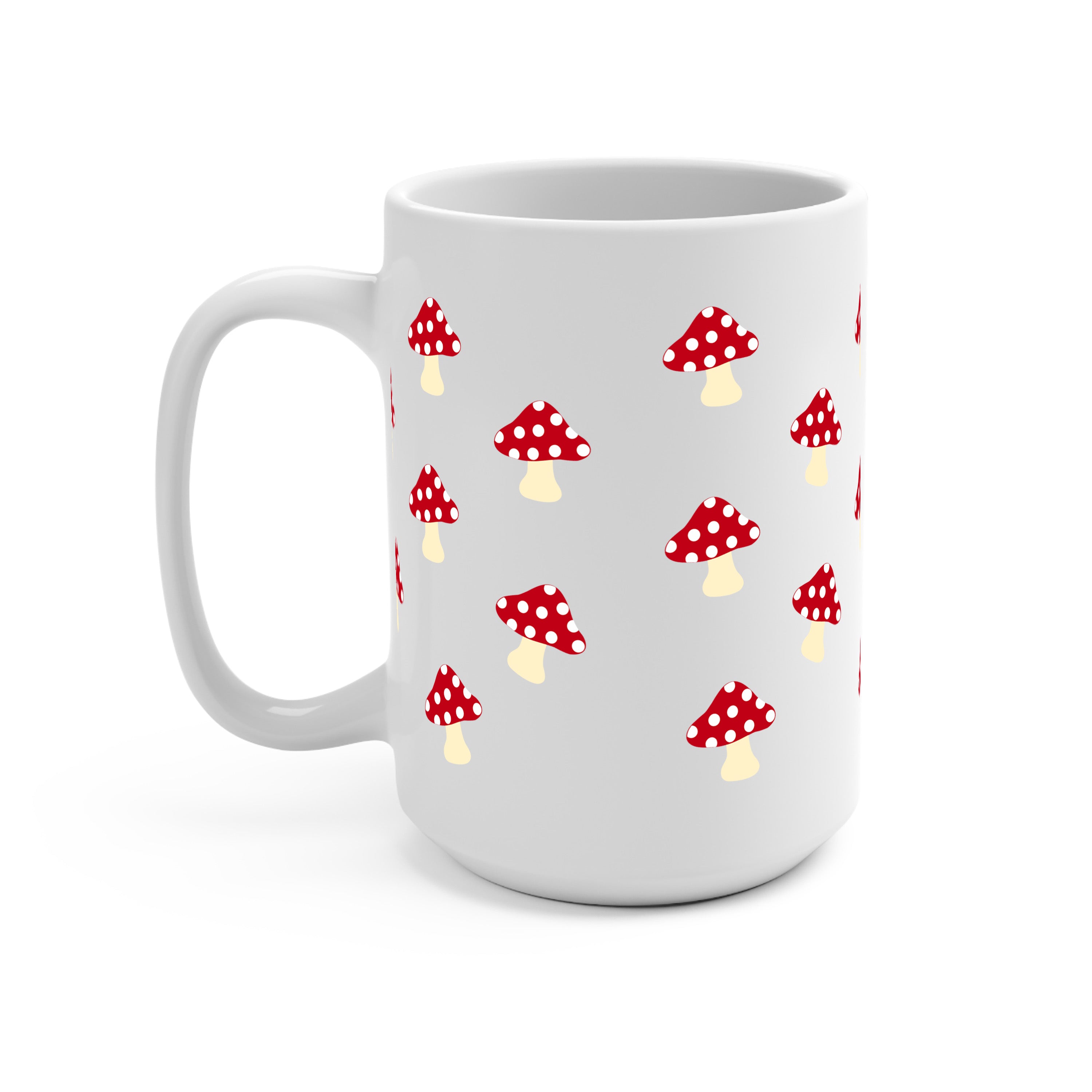 Red Mushroom Glass Cup, Mug & Tumbler with Lid and Straw
