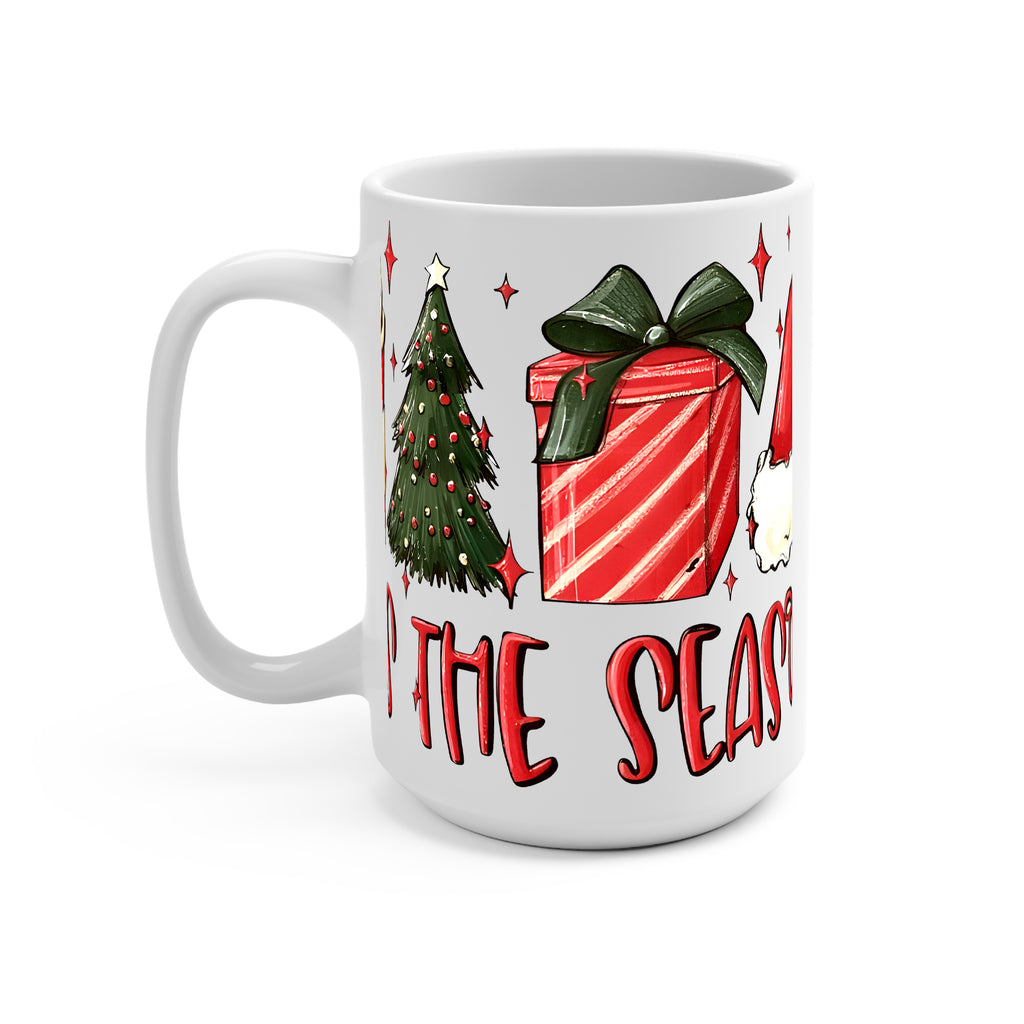 Tis The Season Christmas Glass Cup, Mug & Tumbler with Lid and Straw