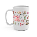 Sewing Florals Glass Cup, Mug & Tumbler with Lid and Straw