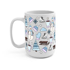 Blue Winter Glass Cup, Mug & Tumbler with Lid and Straw