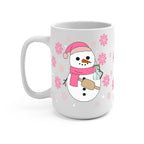 Boujee Pink Snowman Glass Cup, Mug & Tumbler with Lid and Straw