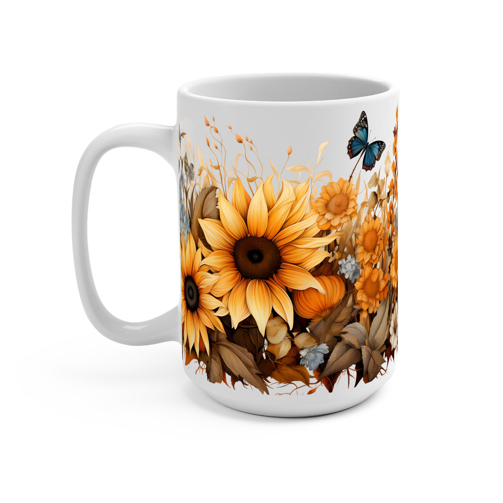 Sunflower Glass Cup, Mug & Tumbler with Lid and Straw