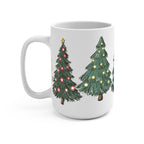 Green Christmas Trees Glass Cup, Mug & Tumbler with Lid and Straw