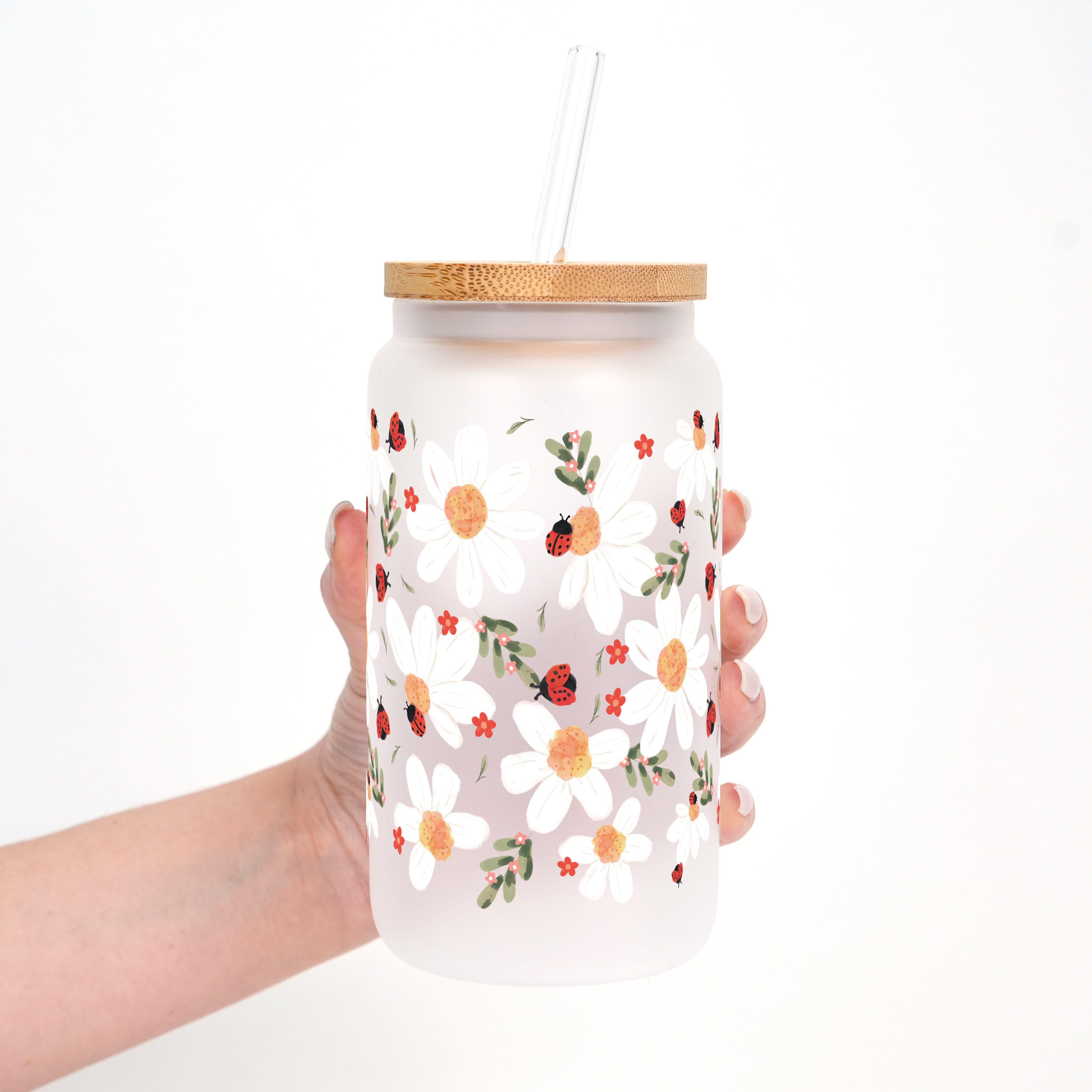 Daisy & Ladybug Cup with Lid and Straw