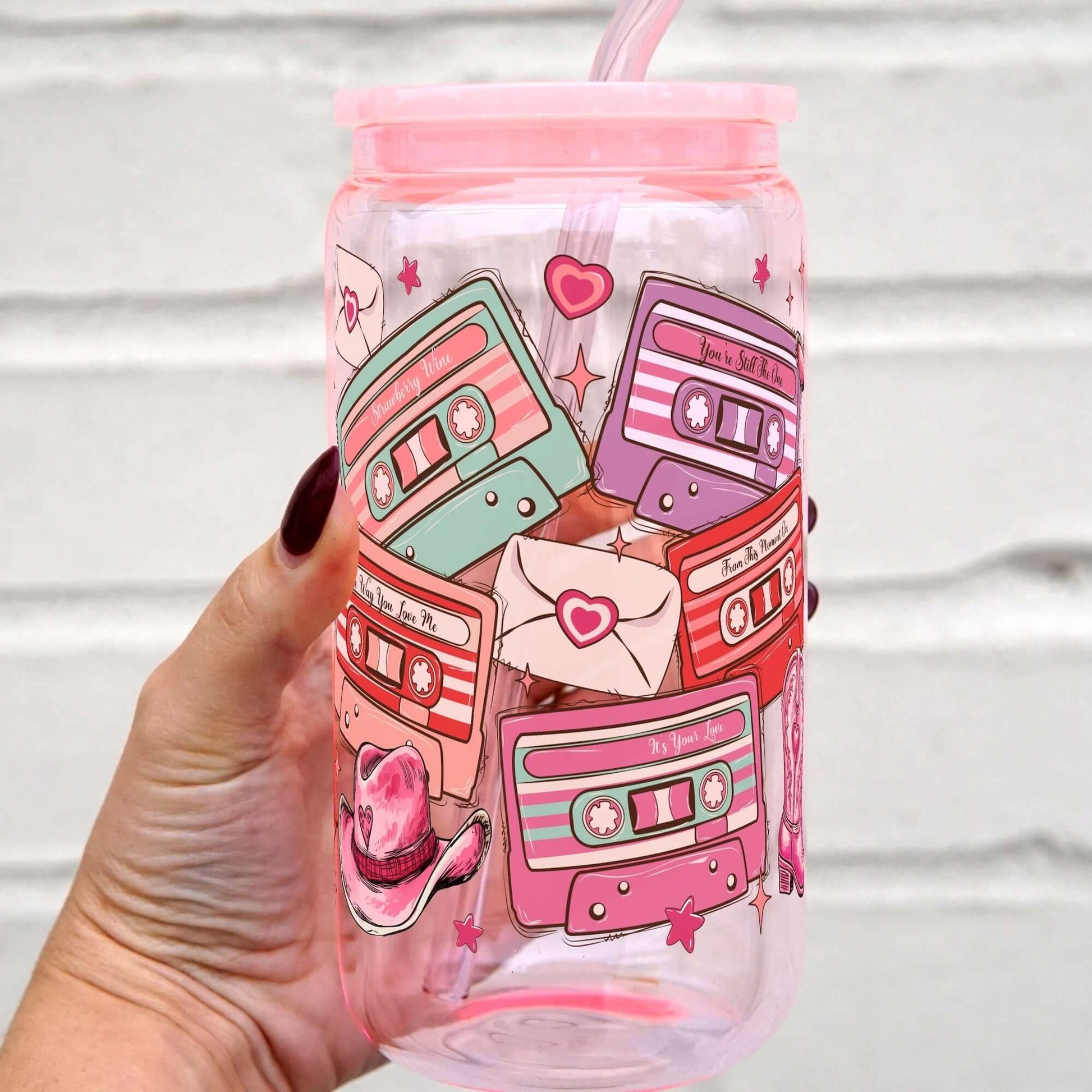 Western Love Song Cassette Tapes Cup with Lid and Straw from Sip Sip Hooray – Tumblers