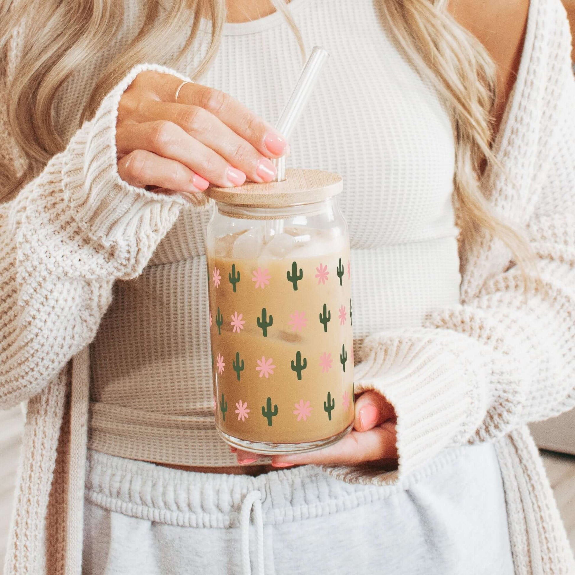 Western Mini Cacti Can Cup With Lid and Straw from Sip Sip Hooray – Drinkware