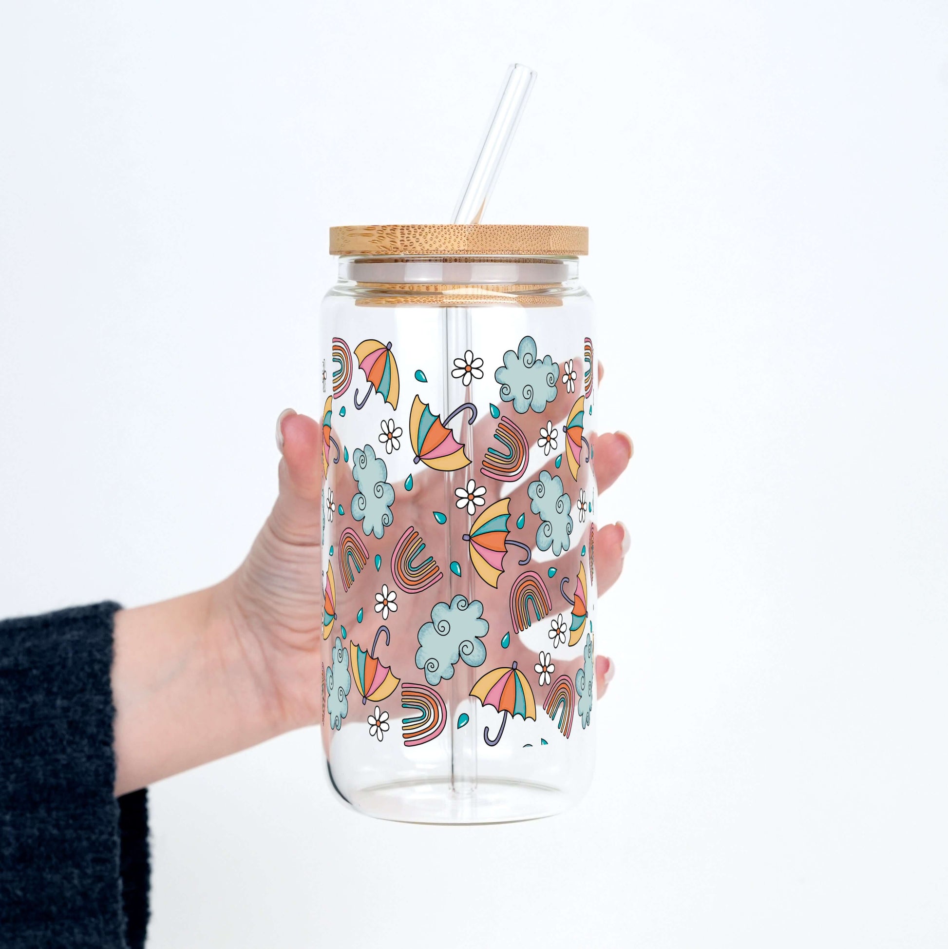 Whimsical Rainy Day Cup with Lid and Straw from Sip Sip Hooray – Tumblers