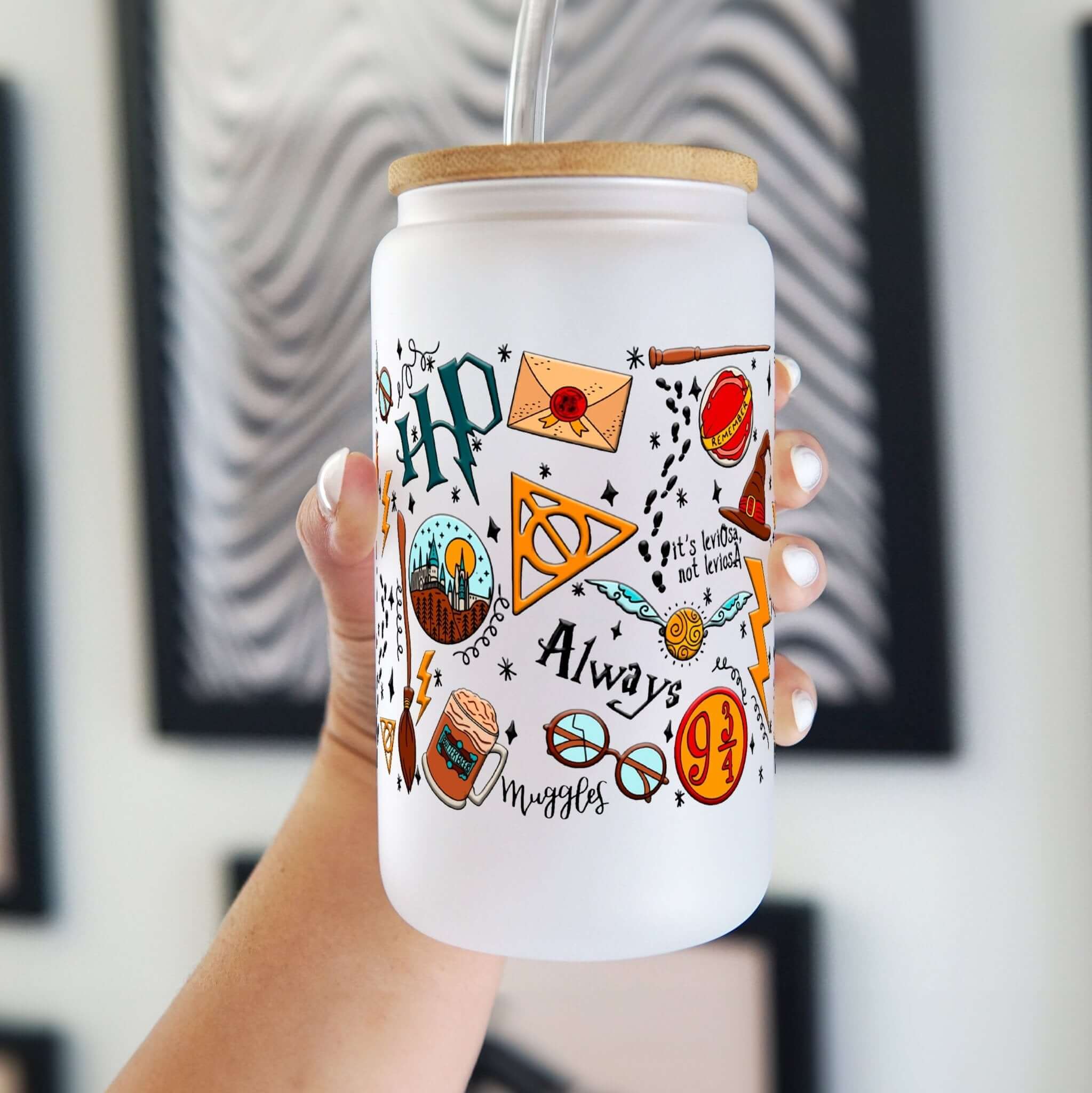 Wizard Theme Cup With Lid and Straw