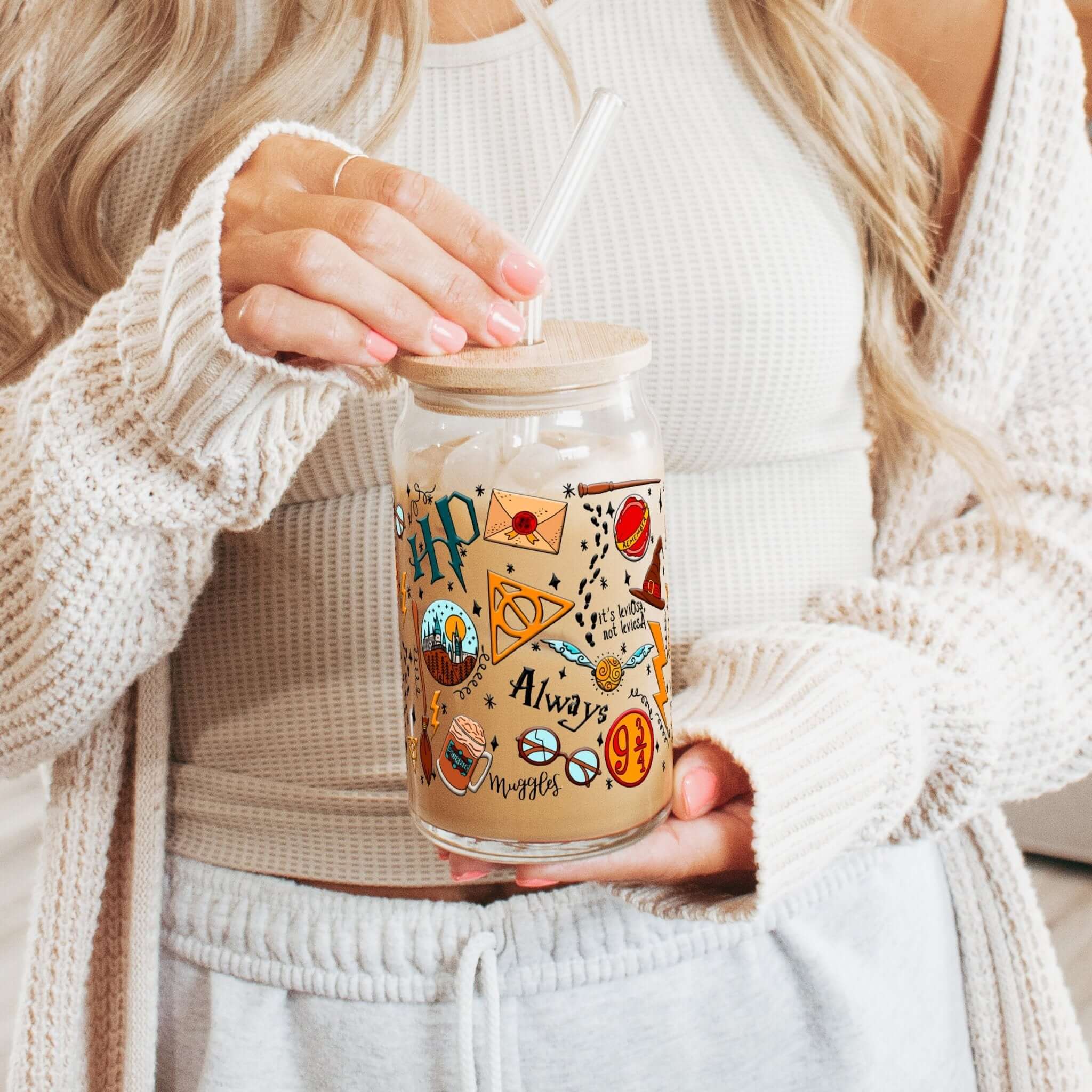 Wizard Theme Cup With Lid and Straw