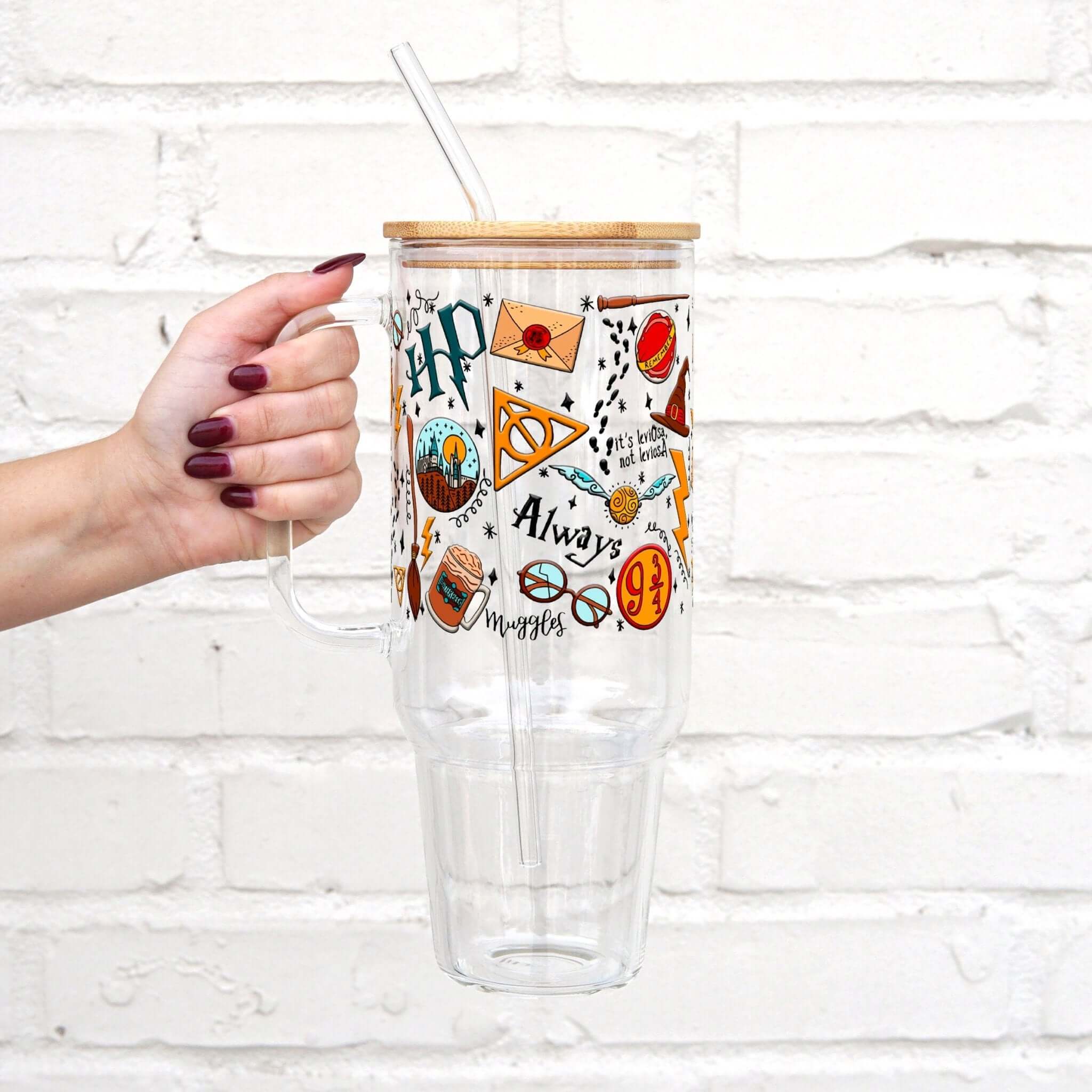 Wizard Theme Tumbler With Lid and Straw