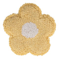 Butter Daisy Mug Rug, Tufted Coaster, Retro Floral Coffee Bar Decor