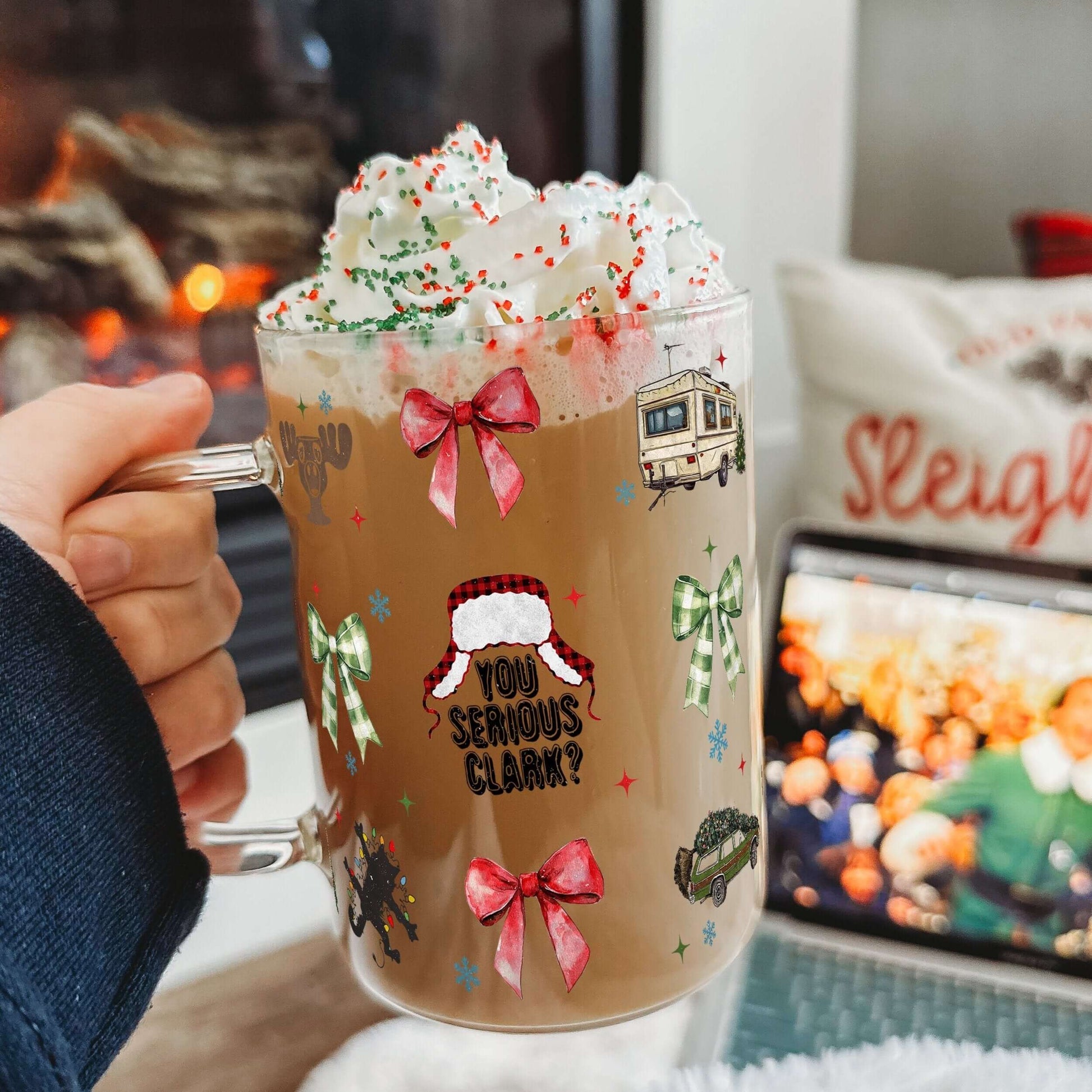 You Serious Clark 17oz Glass Mug With Lid and Straw from Sip Sip Hooray – Mugs