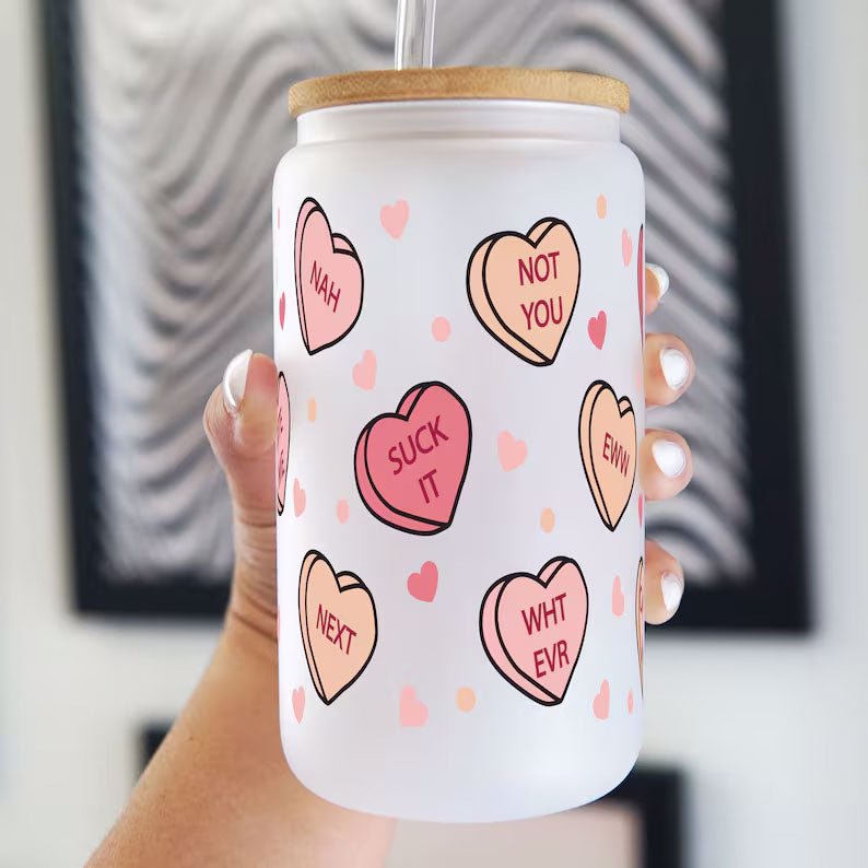 Anti Valentine Can Cup With Lid and Straw - Sip Sip Hooray