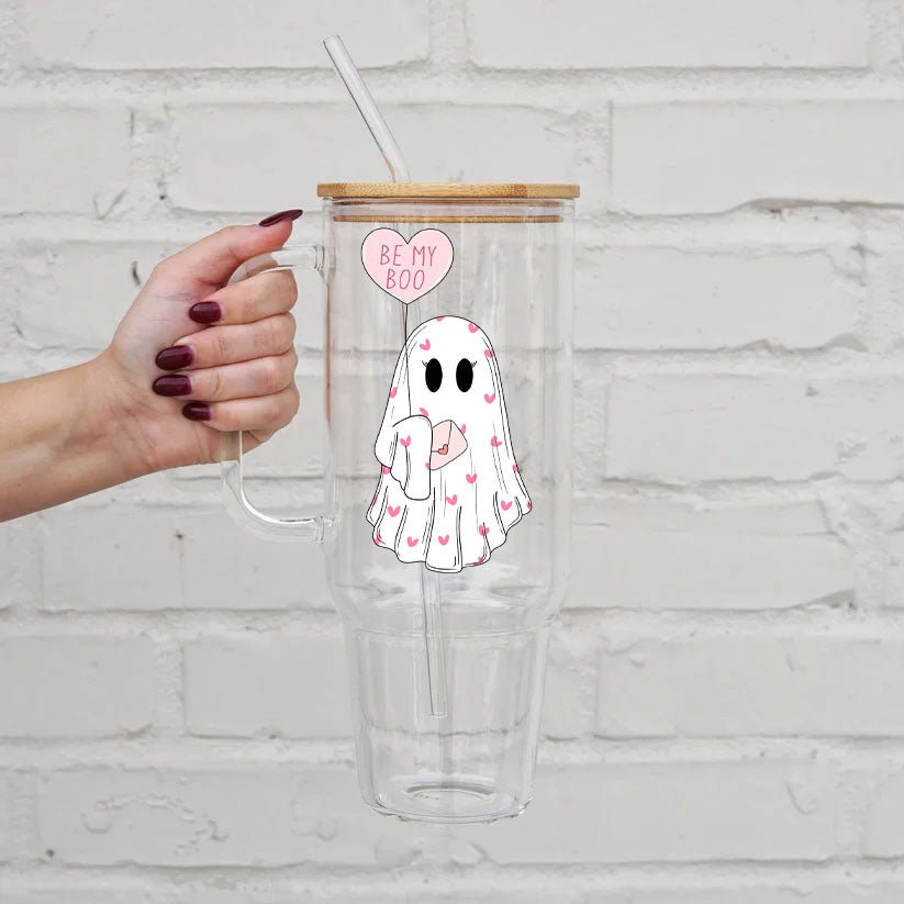 Be My Boo 40oz Glass or Plastic Tumbler With Lid and Straw - Sip Sip Hooray