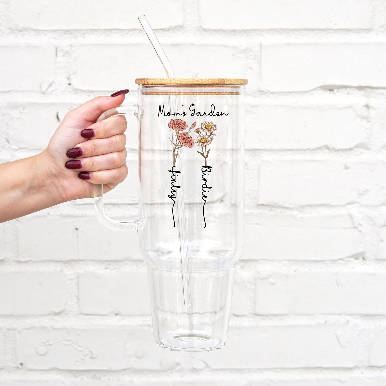 Birth Flower Garden 40oz Metal Tumbler With Lid and Straw - Sip Sip Hooray