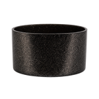 Black Glitter Silicone Tumbler Boot original UVDTF-printed design on a handmade glass tumbler with bamboo lid and straw by Sip-Sip Hooray!