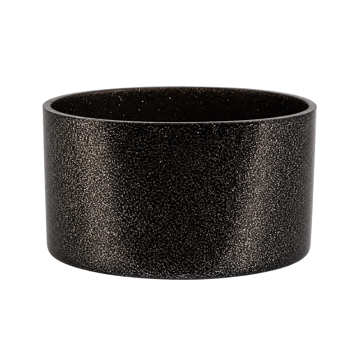 Black Glitter Silicone Tumbler Boot original UVDTF-printed design on a handmade glass tumbler with bamboo lid and straw by Sip-Sip Hooray!
