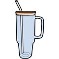 40oz Glass Tumbler with Bamboo Lid