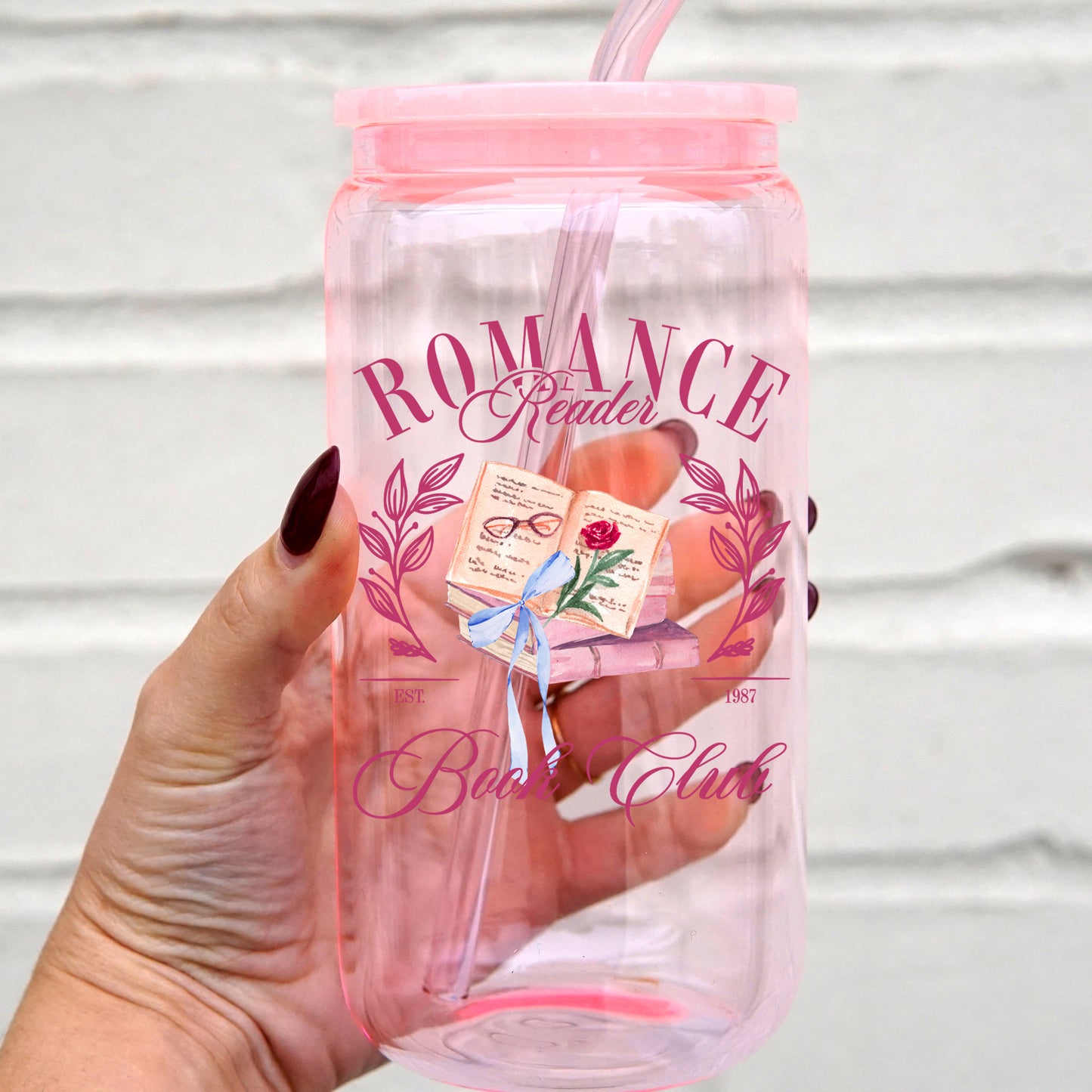 Romance Reader 16oz With Lid and Straw