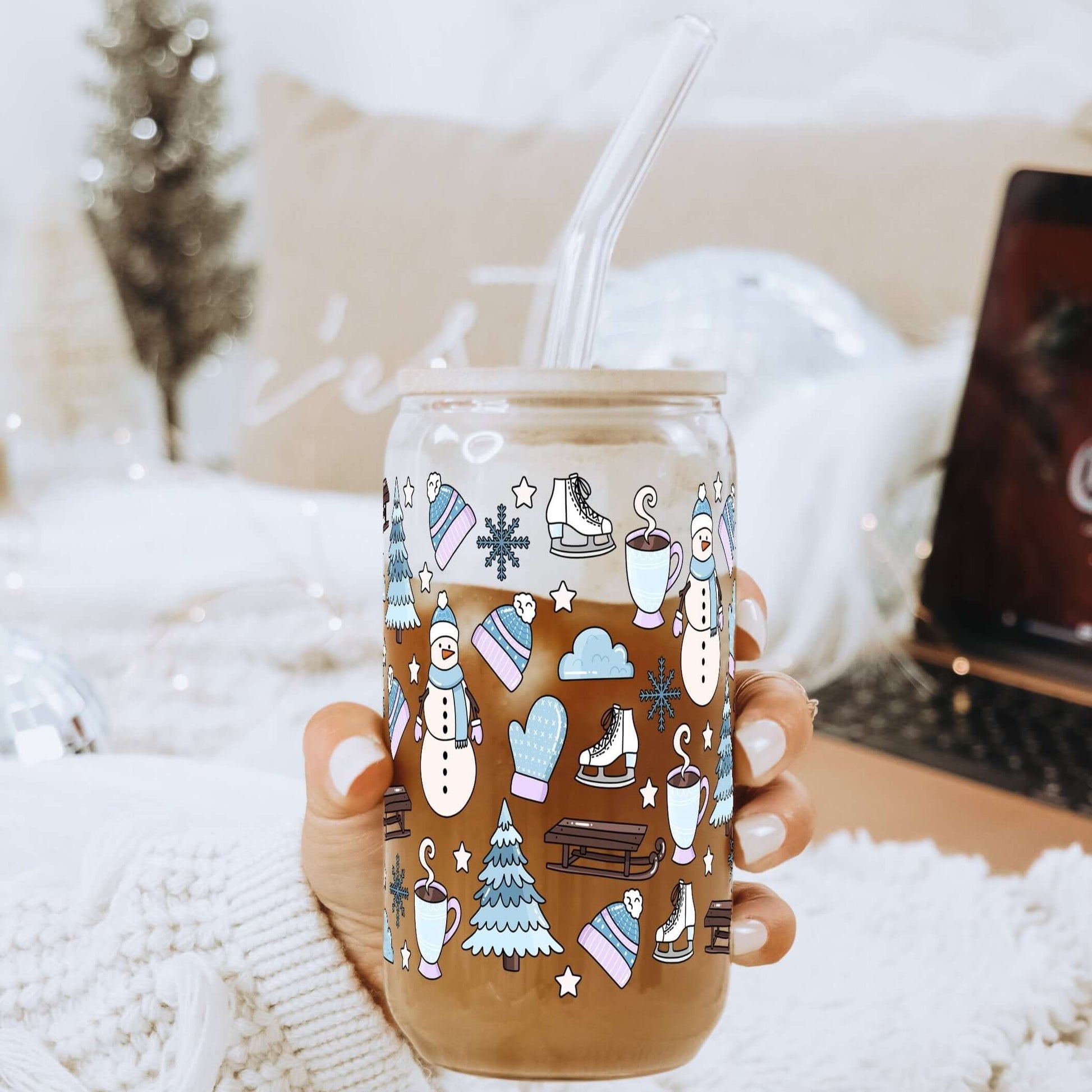 Blue Snow Day Cup With Lid and Straw from Sip Sip Hooray – Tumblers