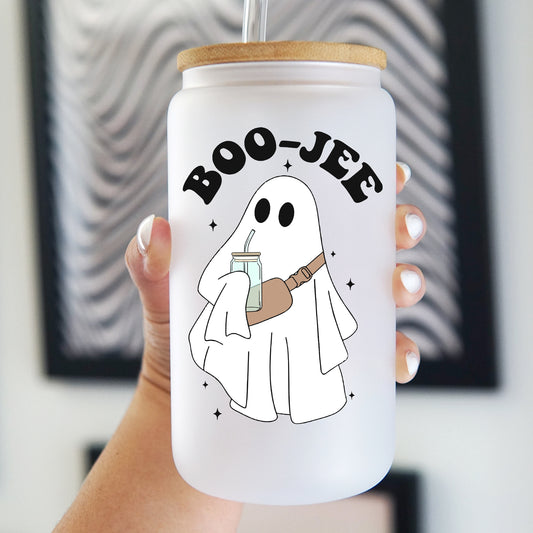 Boo-Jee Ghost 16oz Glass Can Cup
