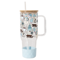 40oz Blue Winter Glass Tumbler Gift Bundle