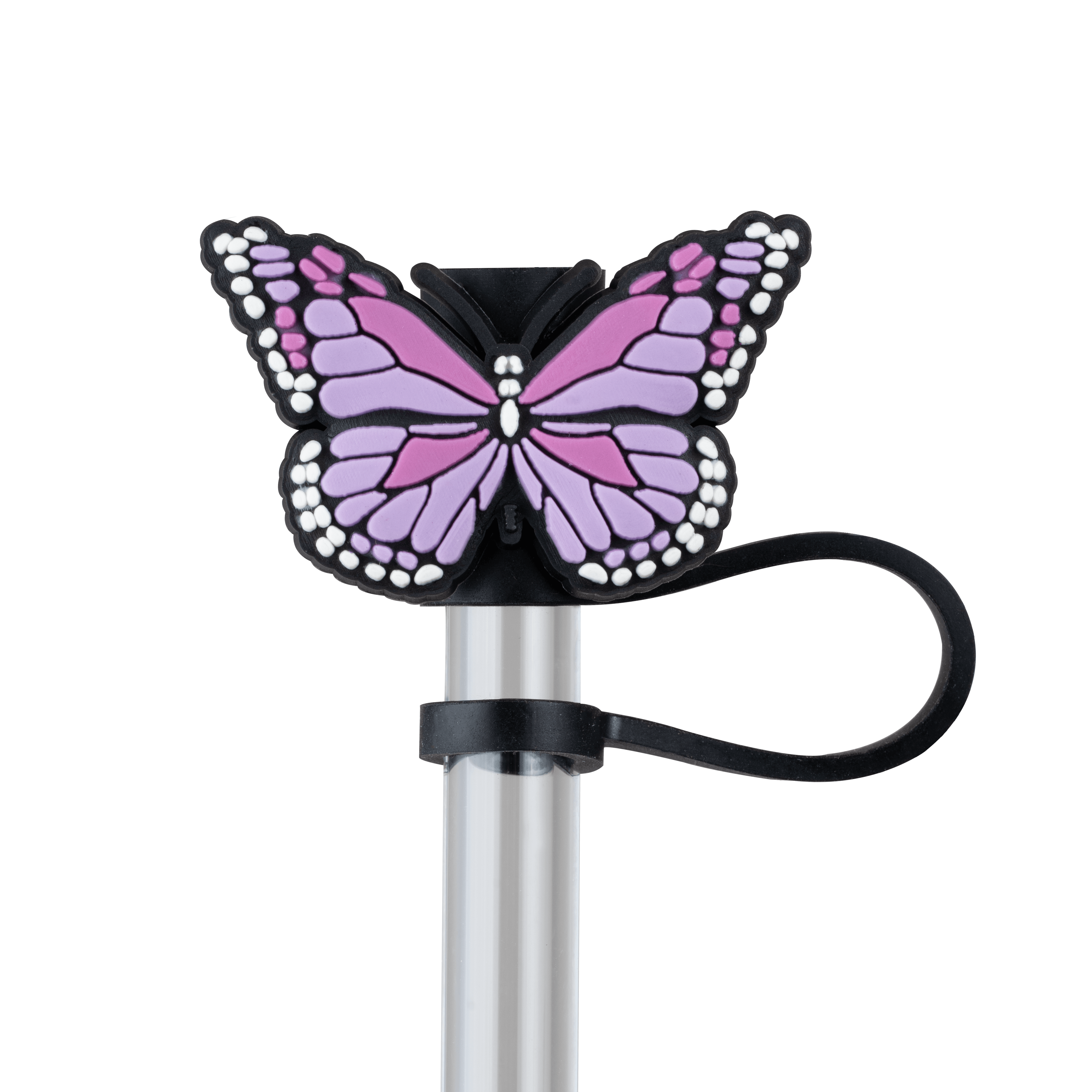 Purple Butterfly Straw Topper