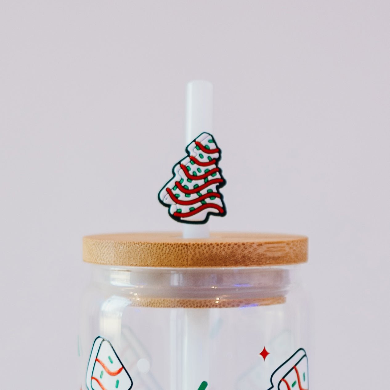 Christmas Holiday Cakes Cup with Lid and Straw - Sip Sip Hooray