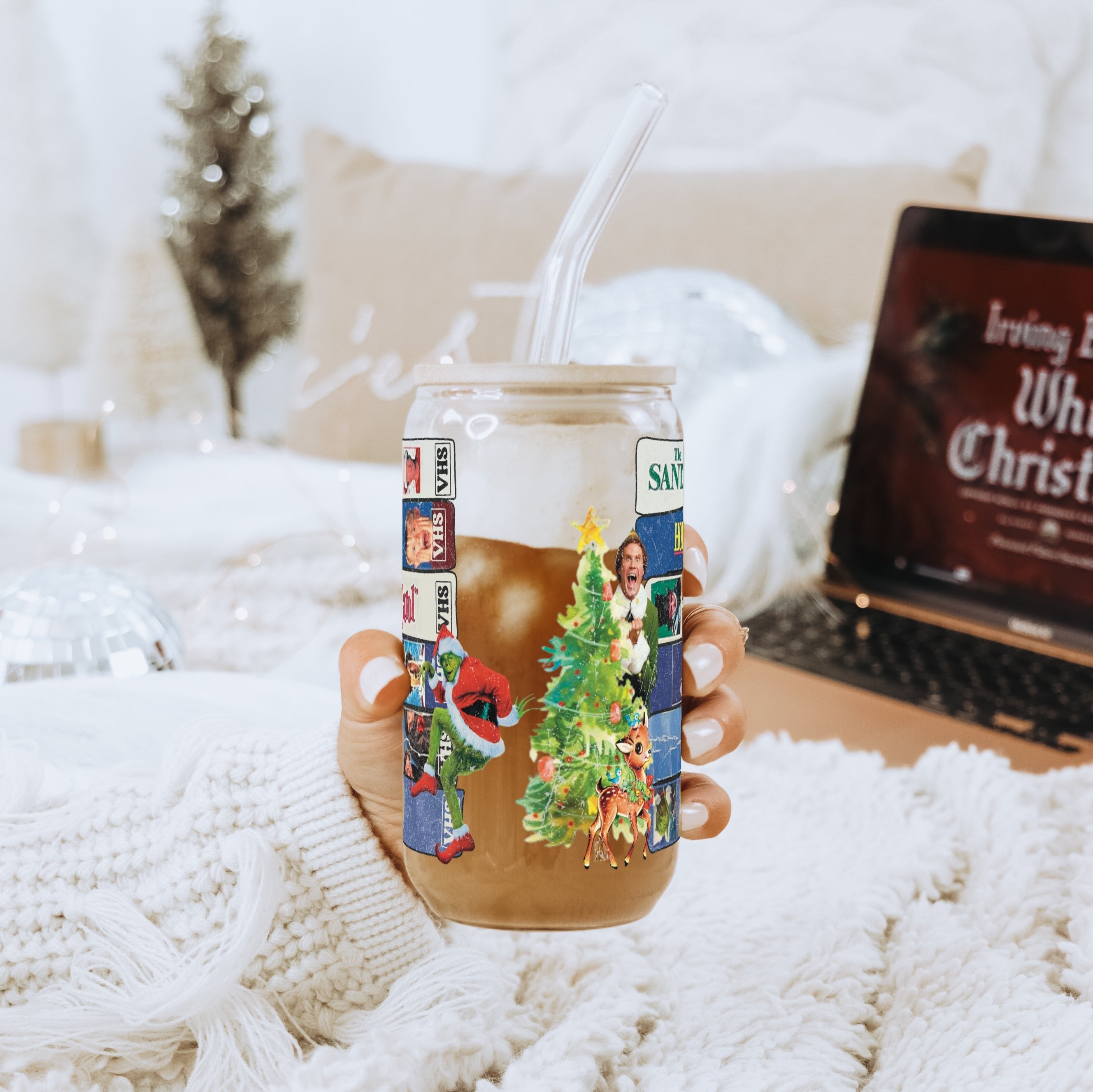 Christmas Movies Cup With Lid and Straw - Sip Sip Hooray