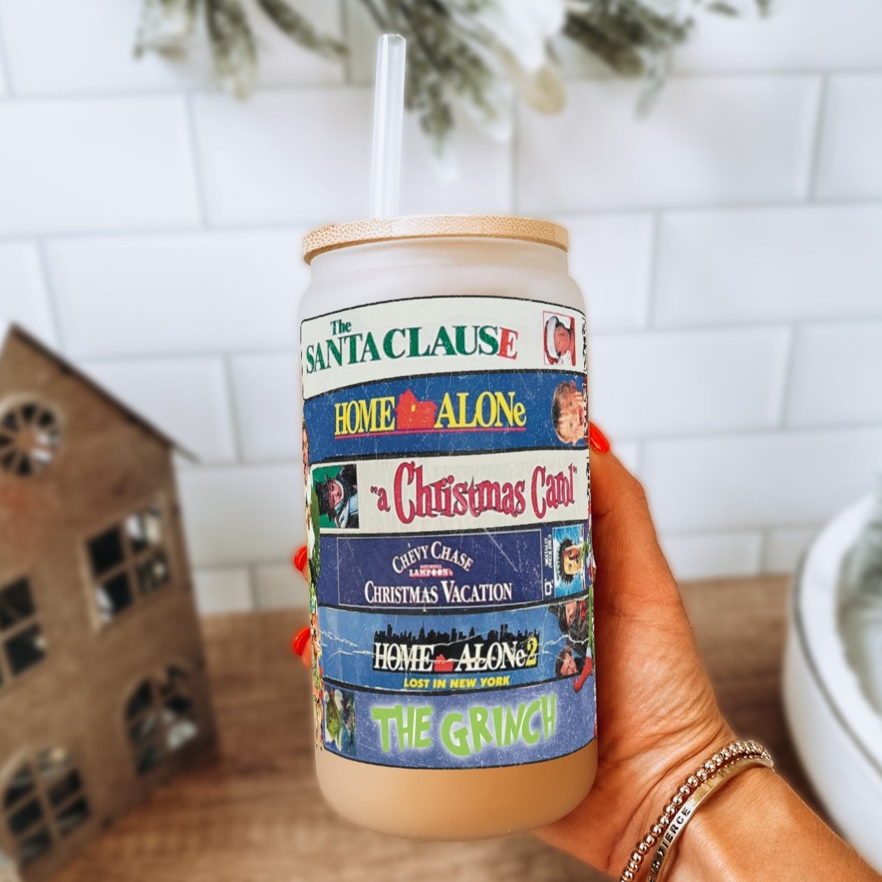 Christmas Movies Cup With Lid and Straw - Sip Sip Hooray
