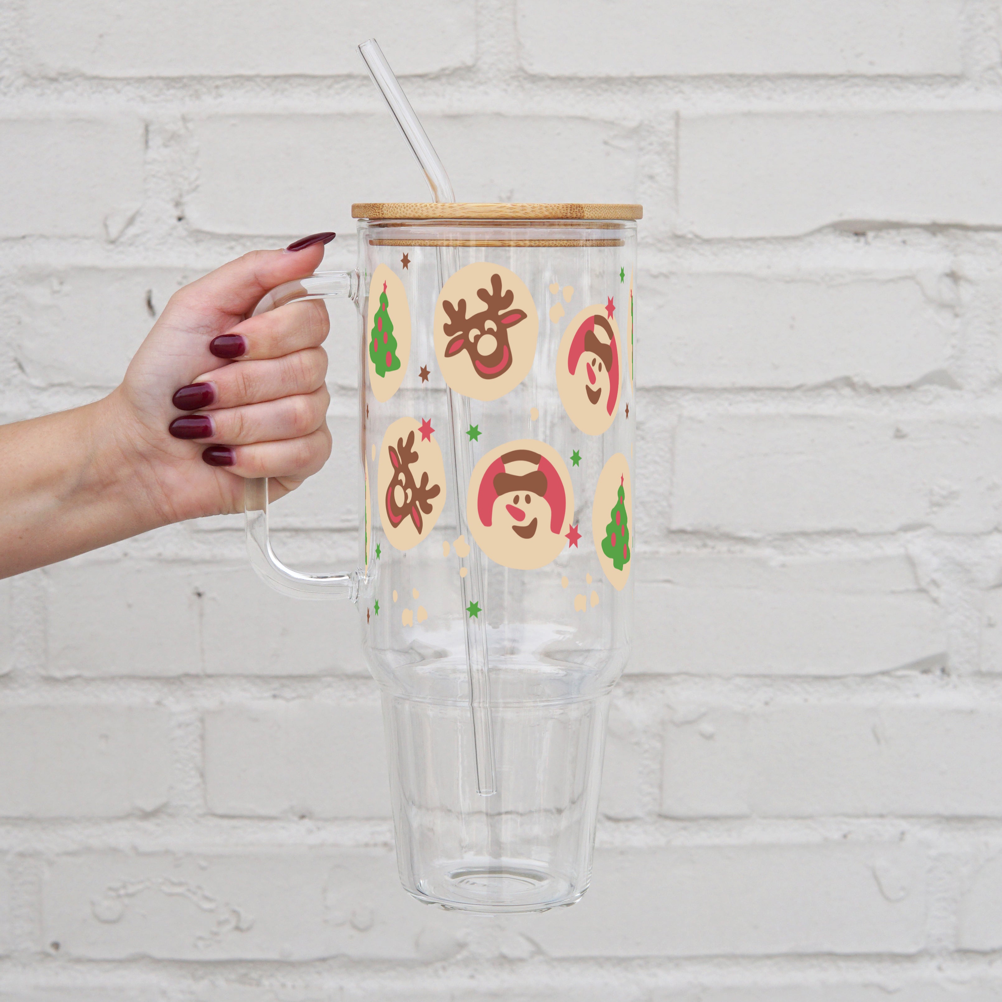 Christmas Sugar Cookies 40oz Glass or Plastic Tumbler With Lid and Straw - Sip Sip Hooray