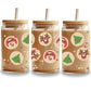 Christmas Sugar Cookies 16oz Glass Can Cup with Lid and Straw