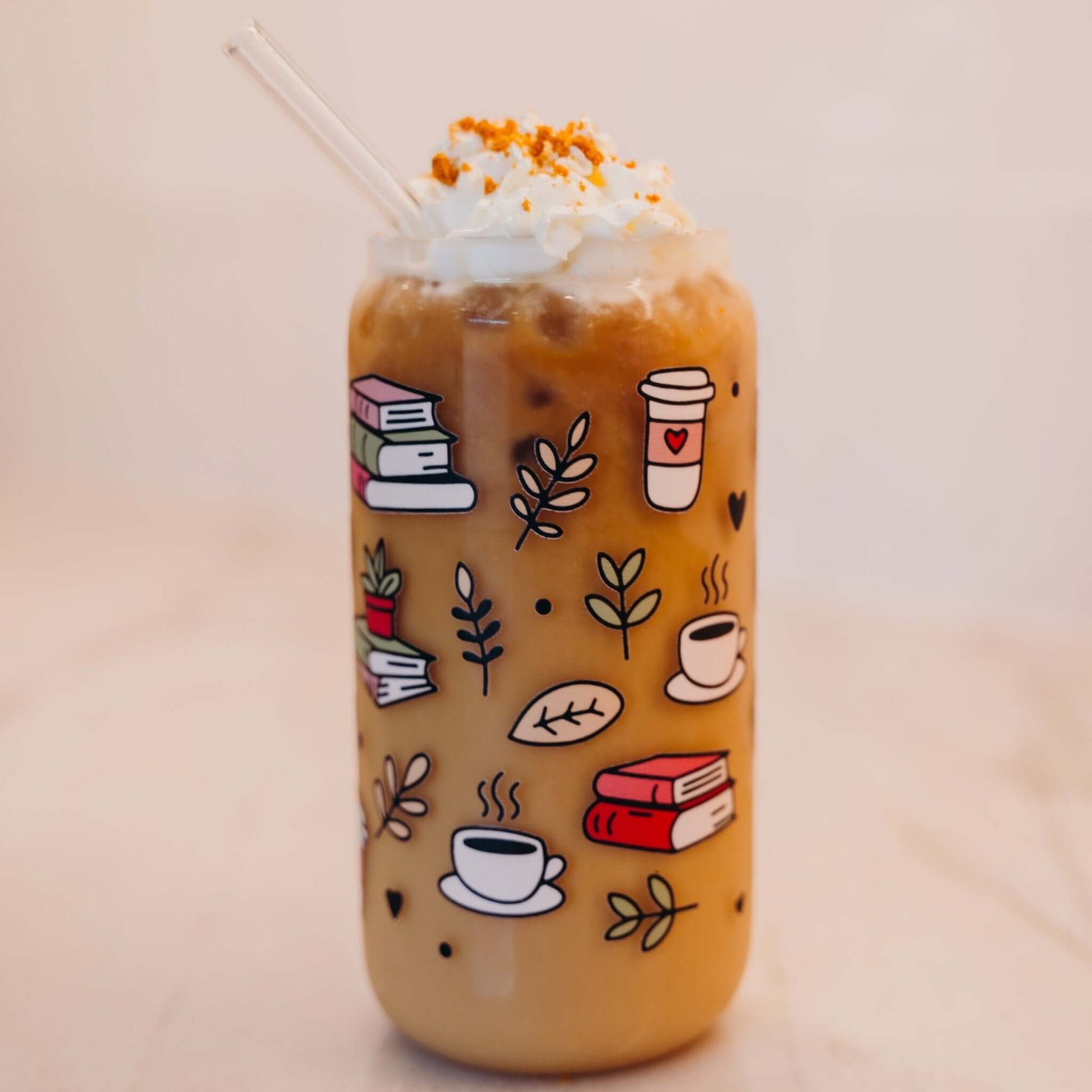 Coffee and Books Cup With Lid and Straw from Sip Sip Hooray – Drinkware
