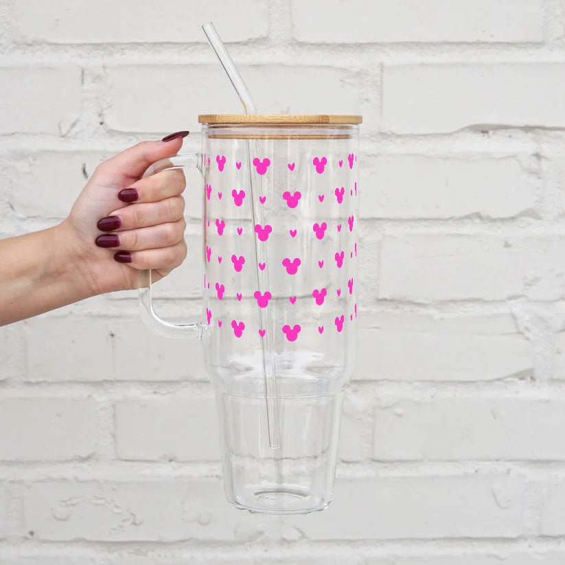 Color Changing Mouse 40oz Glass or Plastic With Lid and Straw - Sip Sip Hooray