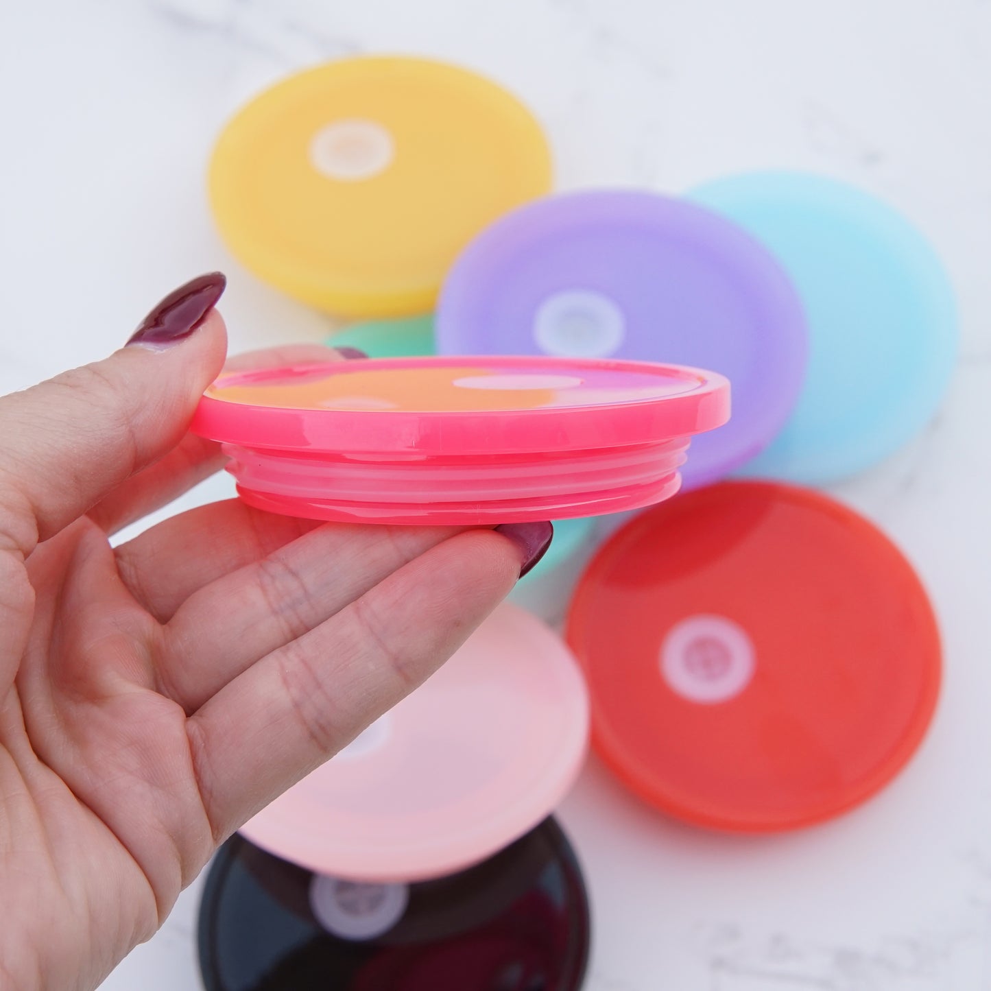Acrylic Color Dishwasher Safe Lids for 16oz Cups