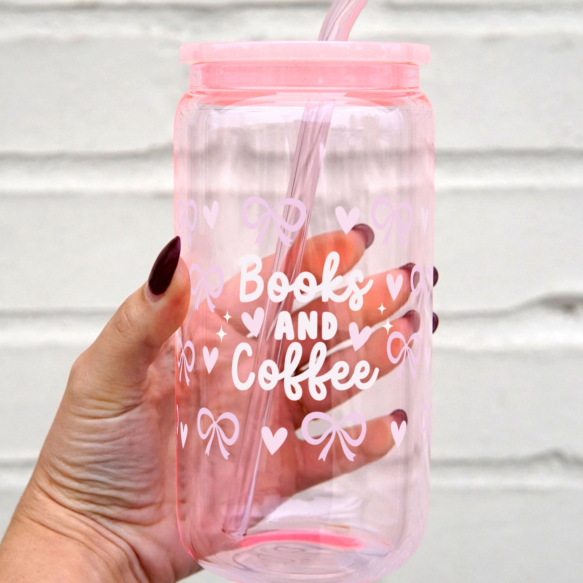 Coquette Books + Coffee Cup With Lid and Straw - Sip Sip Hooray