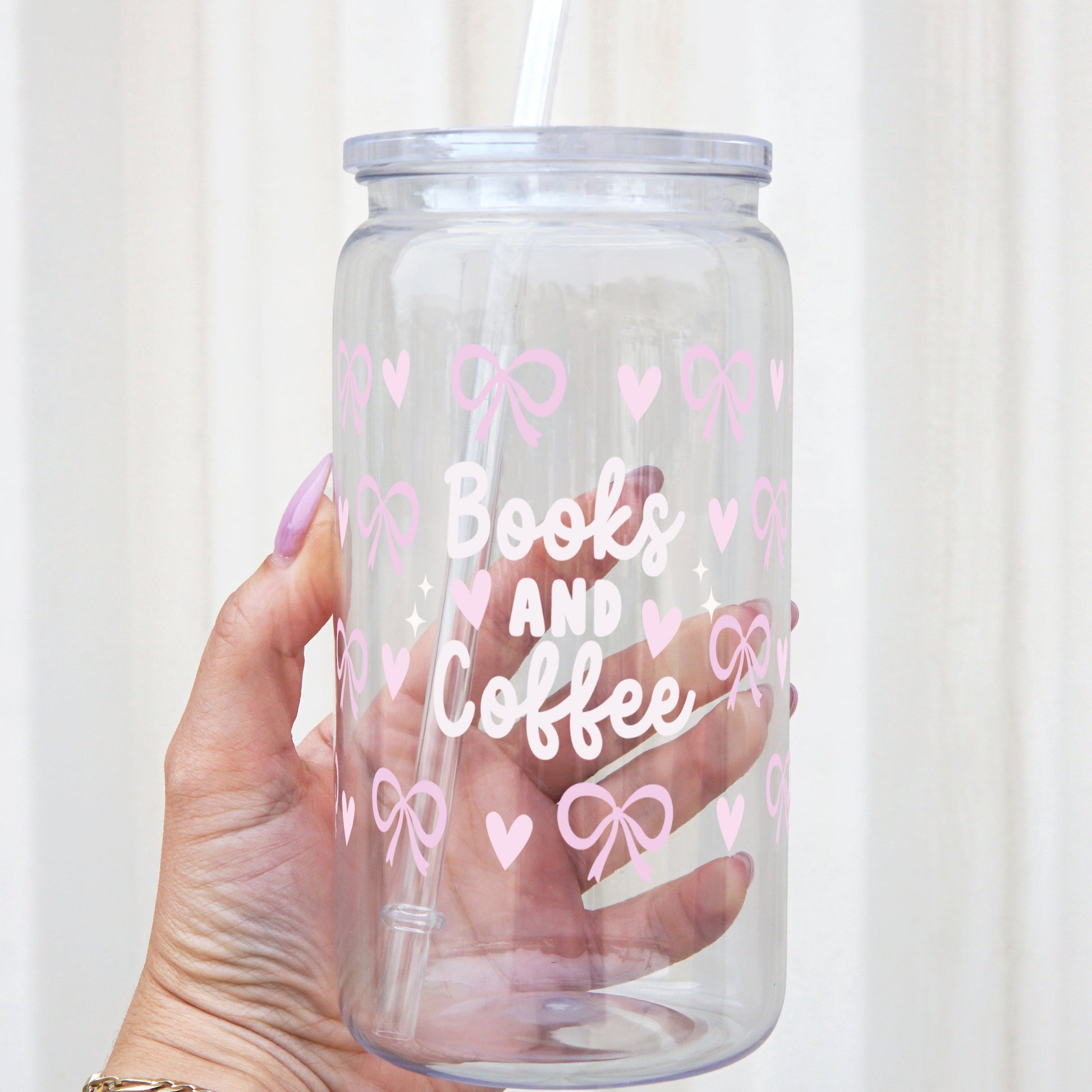 Coquette Books + Coffee Cup With Lid and Straw - Sip Sip Hooray