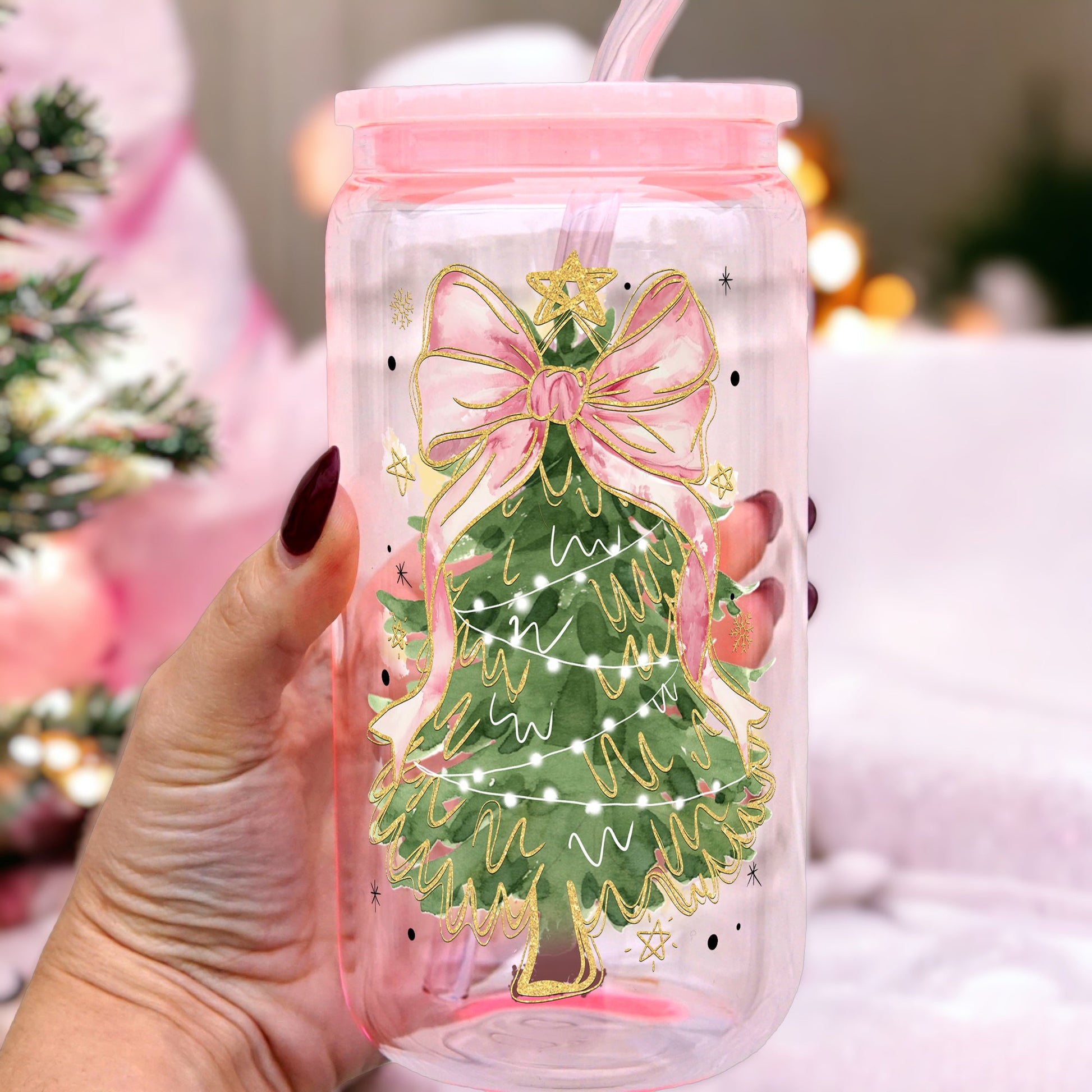 Coquette Bow Tree Cup With Lid and Straw - Sip Sip Hooray