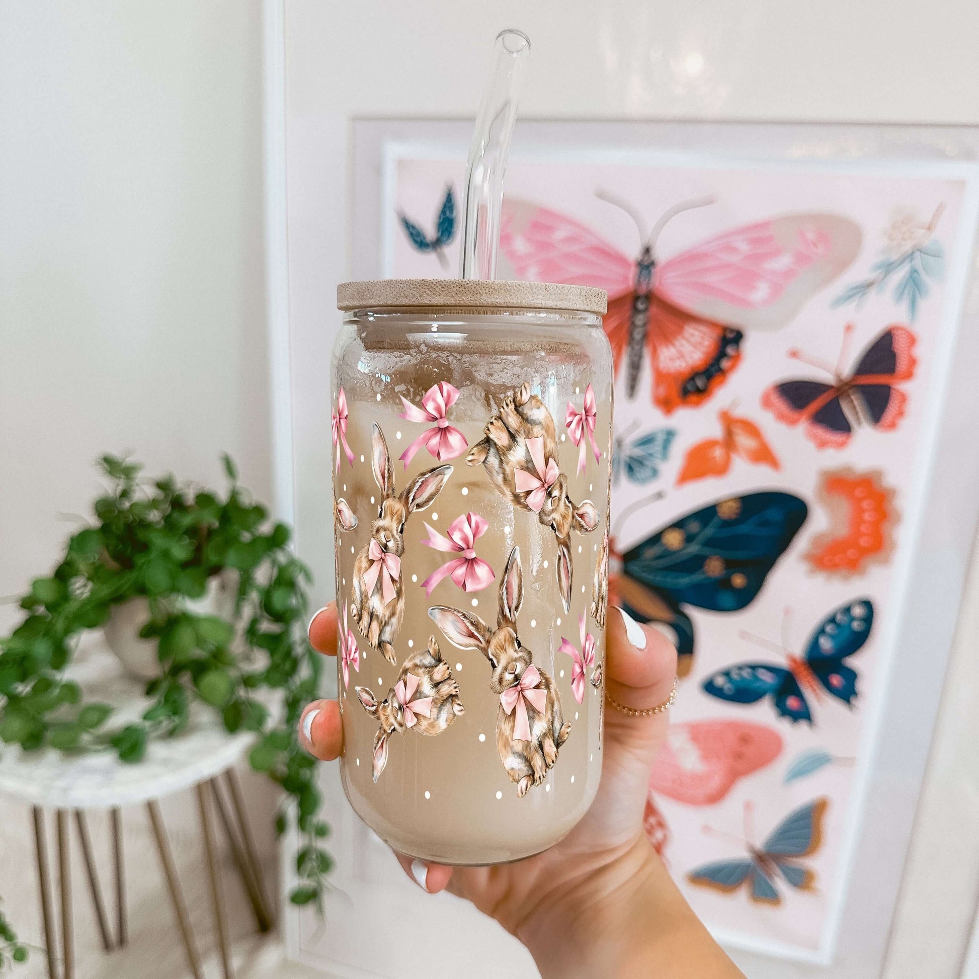 Coquette Easter Bunny Cup with Lid and Straw from Sip Sip Hooray – Uncategorized