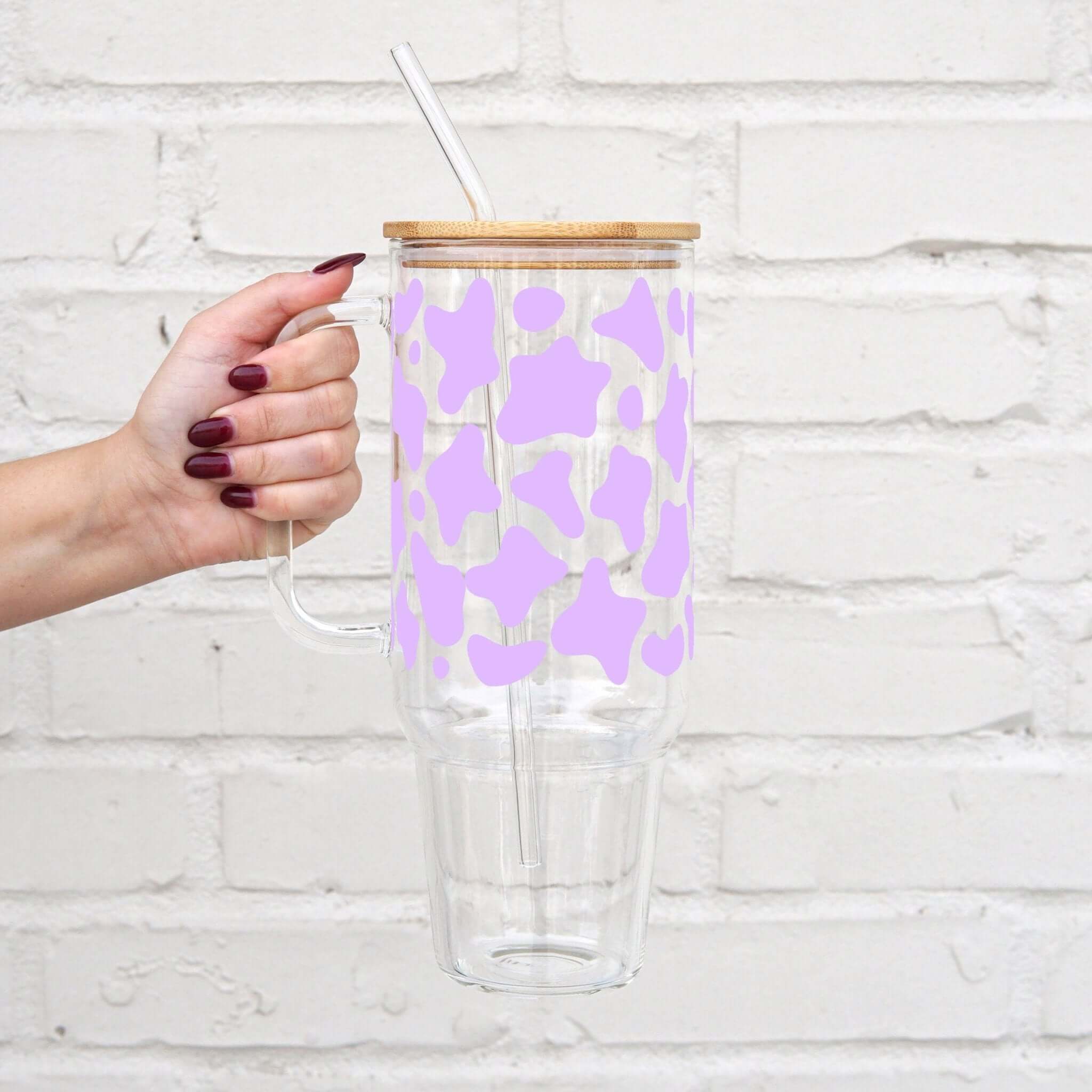 Cow Print Tumbler With Lid and Straw
